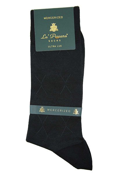 La Pescara Black Diamond Pattern Ultra Luxury Mercerized Single Men's Socks Crp328