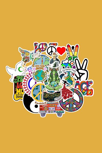 dadi ramba Peace Sticker Pack - Bullet Journal - Agenda - Planner - Laptop Sticker Decal