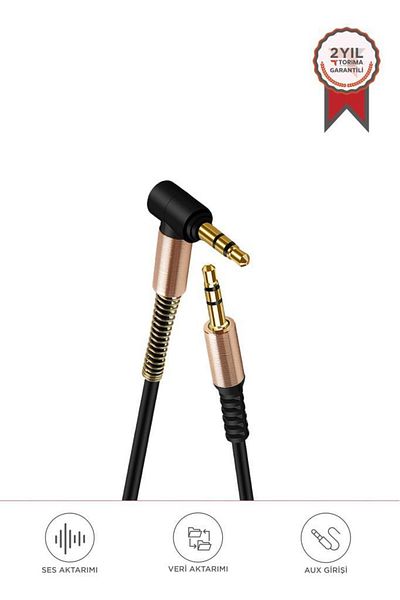 Torima Xf-09 Black Gold Tip Car Music Audio Cable Stereo Aux Accordion Cable 3.5mm