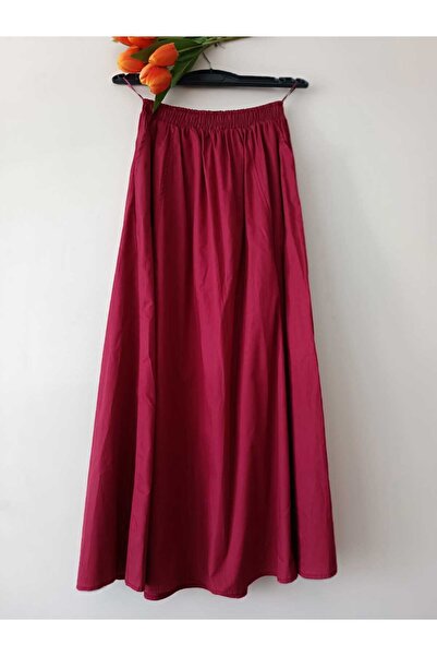 HC Boutique Dlouhá sukně z popelínové tkaniny - filetovaná kapsa a bez podšívky