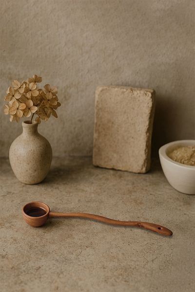 Barine Teak Wood Small Sauce Serving Spoon 23X3 cm