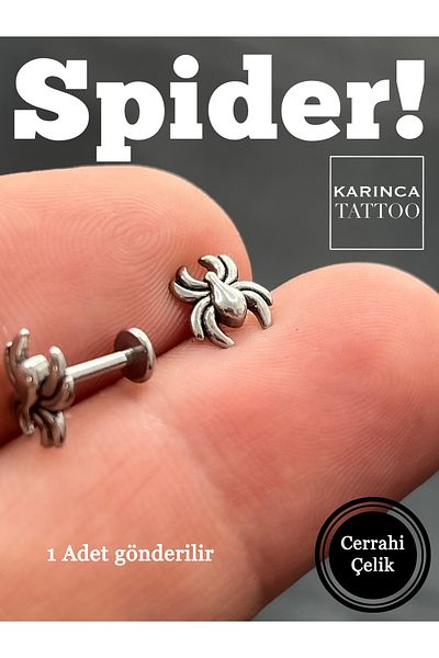 Karınca Piercing Spider Tragus Piercing Spider Surgical Steel Helix Flat Conch Nostril Standard Lobe Ear Earring