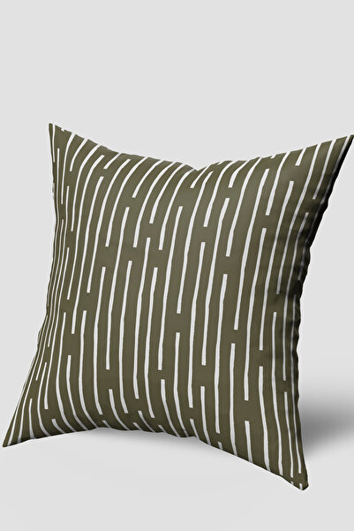 EsnafAli Καφέ Λευκό Μοντέρνο Ριγέ Μαξιλαροθήκη