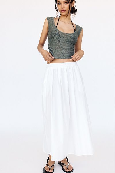Pull & Bear Ruffled midi skirt
