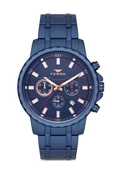 FERRO Lacivert Çelik Kordon Erkek Kol Saati FM11167A-H