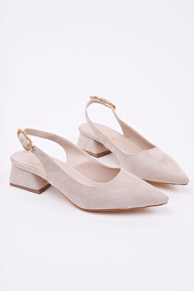 meyra'nın ayakkabıları Women's Skin Suede Stylish Buckle Short Heeled Shoes