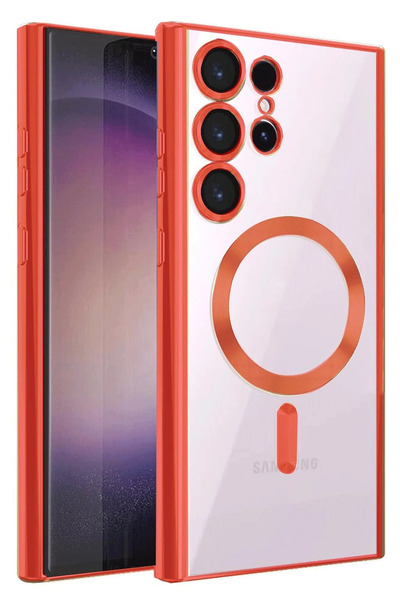 NewFace حافظة سامسونج جالاكسي S25 الترا كروس ماجنيتي سيف - أحمر ALMLA