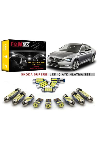 FEMEX Skoda SuperB 2015 Sonrası LED İç Aydınlatma Ampul Seti FEMEX Parlak Beyaz