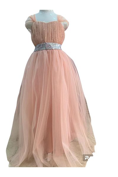 Ahsenimbebe Tulle Strap Long Girl's Dress