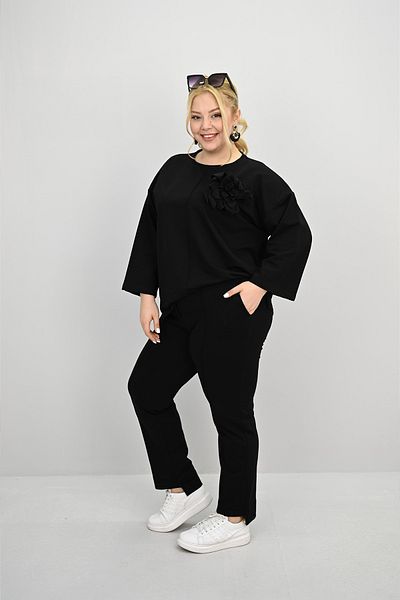 Koza Butik Дамски спортен костюм с дълъг ръкав и флорален принт, размер 8182-25