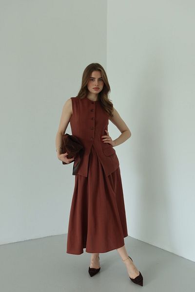 Laluvia Set de fuste vestă cu buzunar 100% bumbac - 8656