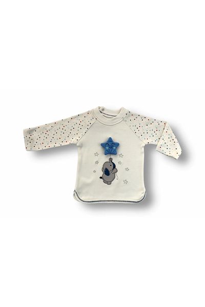 Eng 3-6 6-9 9-12 Months Polar Star Embroidered Bandage Long Sleeve Sweat 3 Piece Baby Boy Set