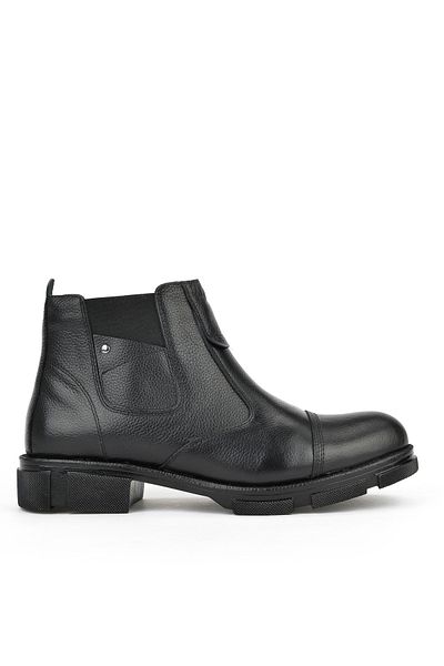 Ziya , Ανδρικές Γνήσιες Δερμάτινες Μπότες Shearling 153999Z017 Μαύρο