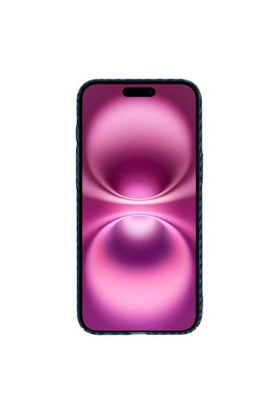 SKYDDAR INNOVATION Carcasă pentru iPhone 16 Plus, textură de carbon, Carbonite FiberShell, cyan, set de stickere