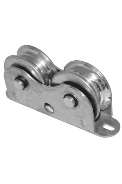 flores Rola metalica, dubla, pentru poarta, cu suport, 40 mm