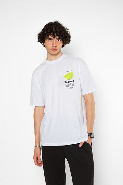 Sekizbiraltı Λευκό μπλουζάκι Unisex με στάμπα Soda Club