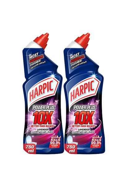Harpic Power Plus Toilet Cleaner, Lavender Scent, 750ml X 2