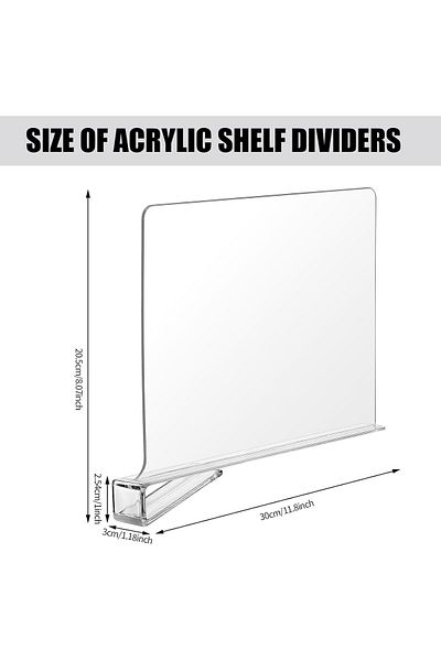 Generic 8 Pack Acrylic Shelf Dividers for Closet Wood Shelf Organizer