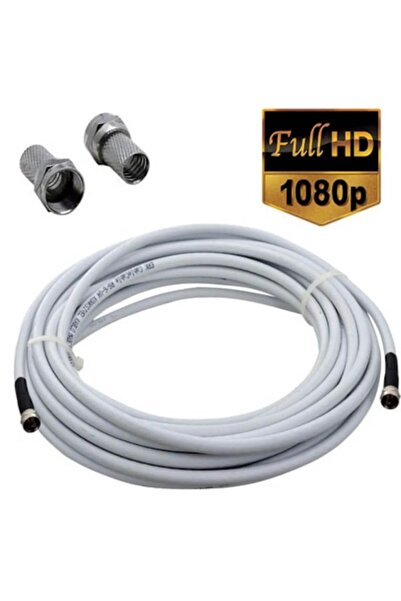 Genel Markalar 10 Mt RG6 / U6 Koaksiyel Anten Kablosu Uçları Yapılı hazır Tak...