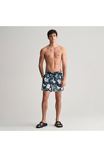 Gant Erkek Lacivert Regular Fit Desenli Mayo Şort