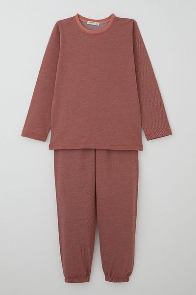 Breeze Boy's Pajama Set with Bias Line Pattern, 4-8 Years Old, Tile