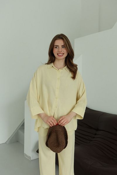 Laluvia Set pantaloni cămașă Lirio galben - 8674