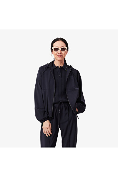 Lacoste Kadın Relaxed Fit Kapüşonlu Lacivert Ceket