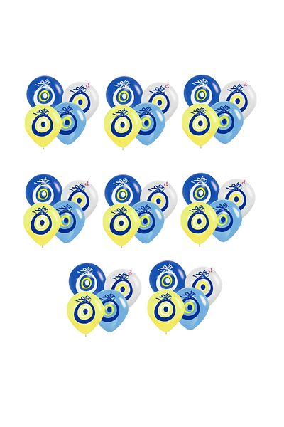 RÖNESANS PARTİ Renaissance Circumcision Party Evil Eye Beaded Printed Mixed Balloon 30 Pieces