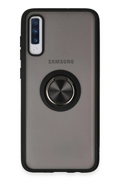 NewFace حافظة سامسونج جالاكسي A70 من السيليكون مع حلقة مونتريال - أسود 149180...