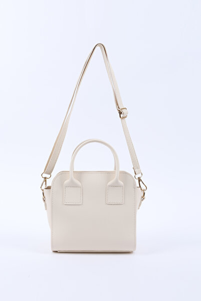 SHAKA Cream Shk219 Faux Leather, Zippered, Two Compartments, Adjustable Strap, Hand, Arm and Shoulder Bag