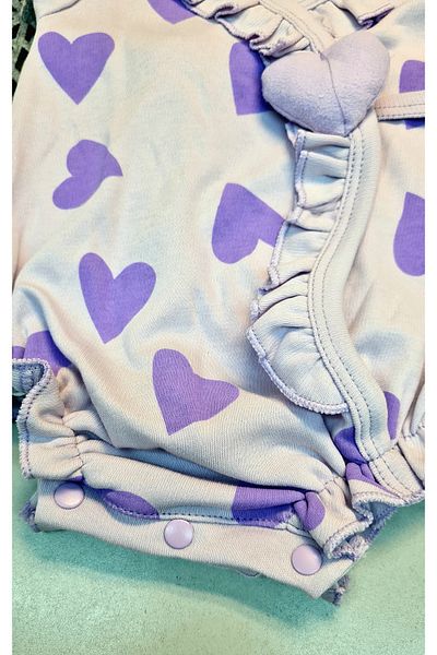 CemBebe Girl baby wrap closure heart snap stylish festive romper