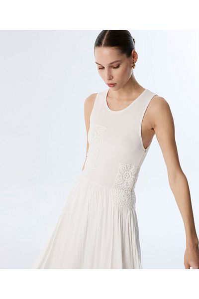 Twist Crochet Applique Dress