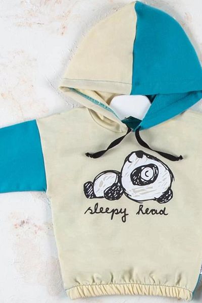 Eng Panda Patterned Hooded Baby Boy Set