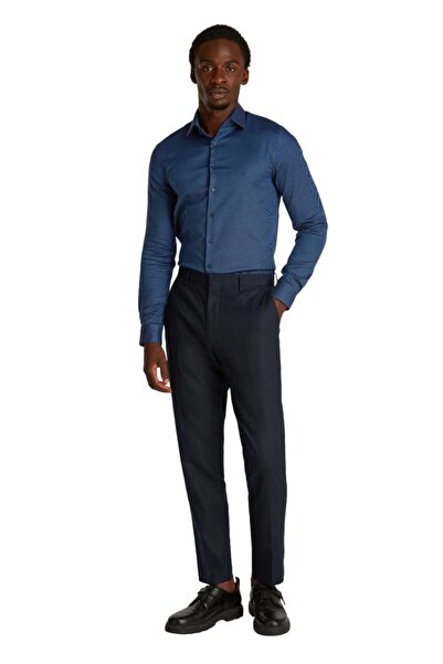 Calvin Klein Erkek Ck Non Iron Structure Slim Gömlek - Lacivert