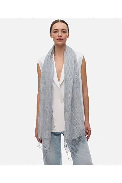 İpekyol Çizgili keten şal