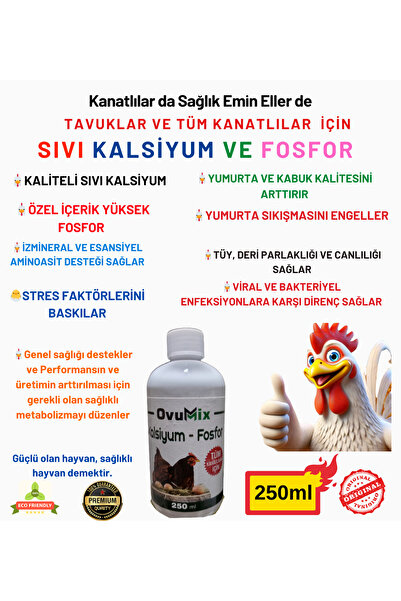 OVUMİX Sıvı Kalsiyum ve Fosfor Tavuklar ve Kanatlılar için 250 ml OVUMİX