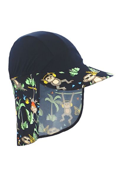 Banz Sun Protection Cap With Neck Protection, Jungle Mix, Various Sizes