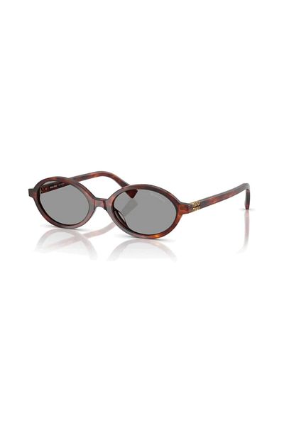 Miu Miu 04Zs 21C40O 50 Women's Oval Crushed Brown Bone Sunglasses