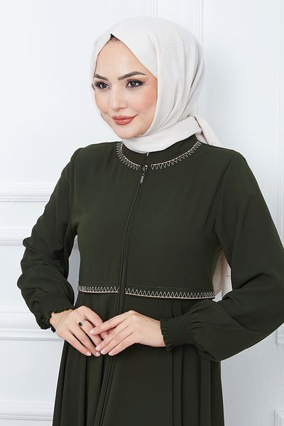 InStyle Κεντητό Mevlana Fabric Ferace - Χακί