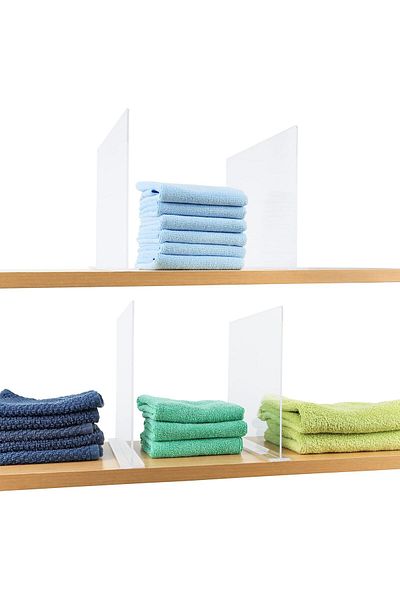 Generic 4 Pack Self Stick Acrylic Shelf Dividers for Closet Closet Shelf Divider