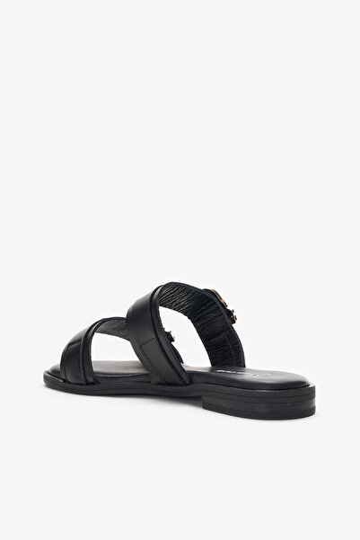 Louis Cardy Dylan Black Genuine Leather Women's Slippers