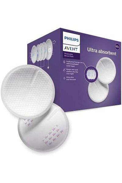 Philips Avent Disposable Breast Pads, SCF254/61, (Pack of 60) Transparant