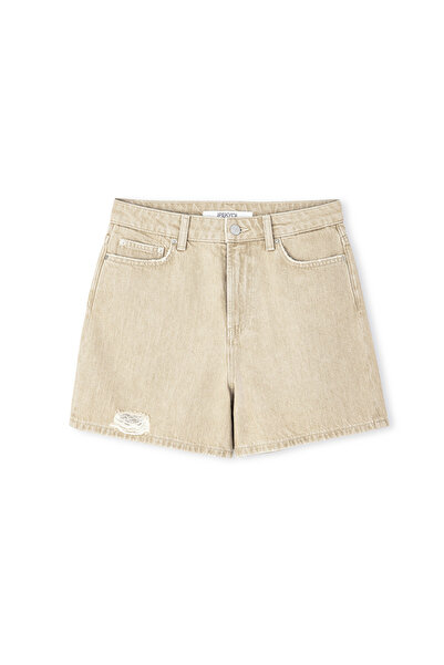 İpekyol Eskitme efektli denim şort