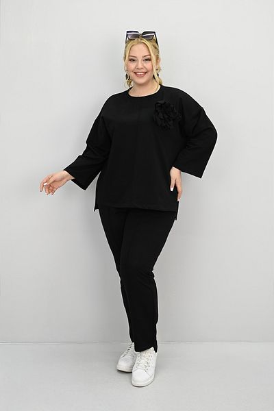 Koza Butik Дамски спортен костюм с дълъг ръкав и флорален принт, размер 8182-25