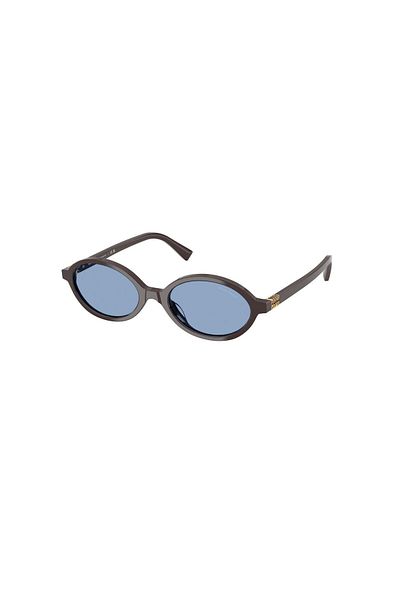Miu Miu 04Zs 22C60O 50 Women's Oval Black Bone Sunglasses