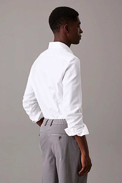 Calvin Klein Erkek Ck Non Iron Structure Slim Gömlek - Beyaz