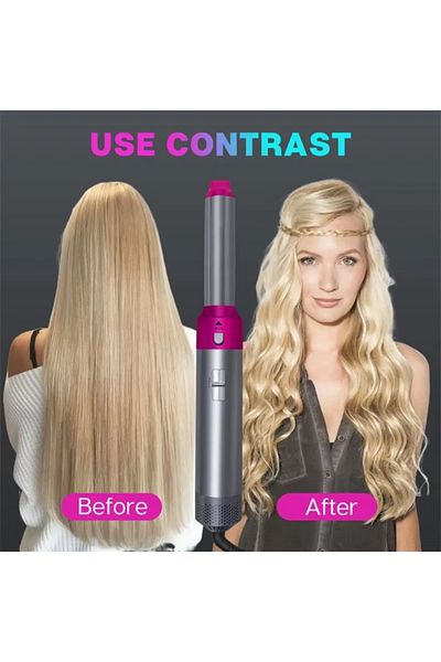 Lumely 5 in 1 Hair Curling lorn Curler, With 5-Head Hot Air Comb, 1000W, Styling Tool, for Hairstyle