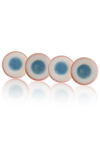 VAV GET 4-Piece Deep Stoneware Dinner Plates Set, 21cm / 8.5inch, Microwave & Dishwasher Safe