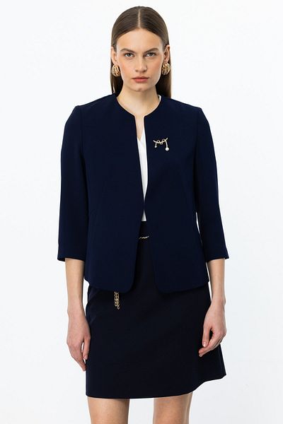 Ekol Crew Neck Brooch Jacket