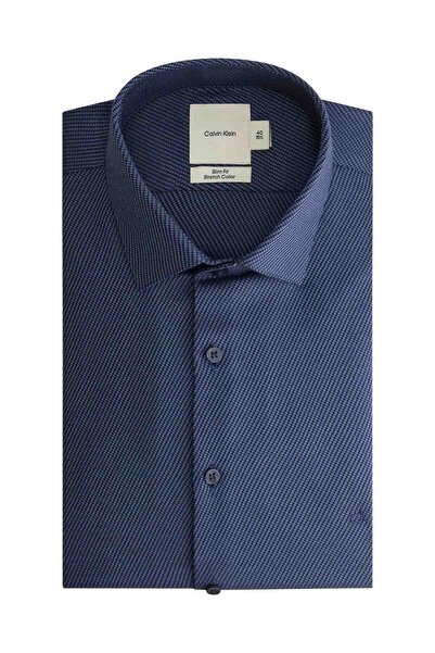 Calvin Klein Erkek Ck Non Iron Structure Slim Gömlek - Lacivert